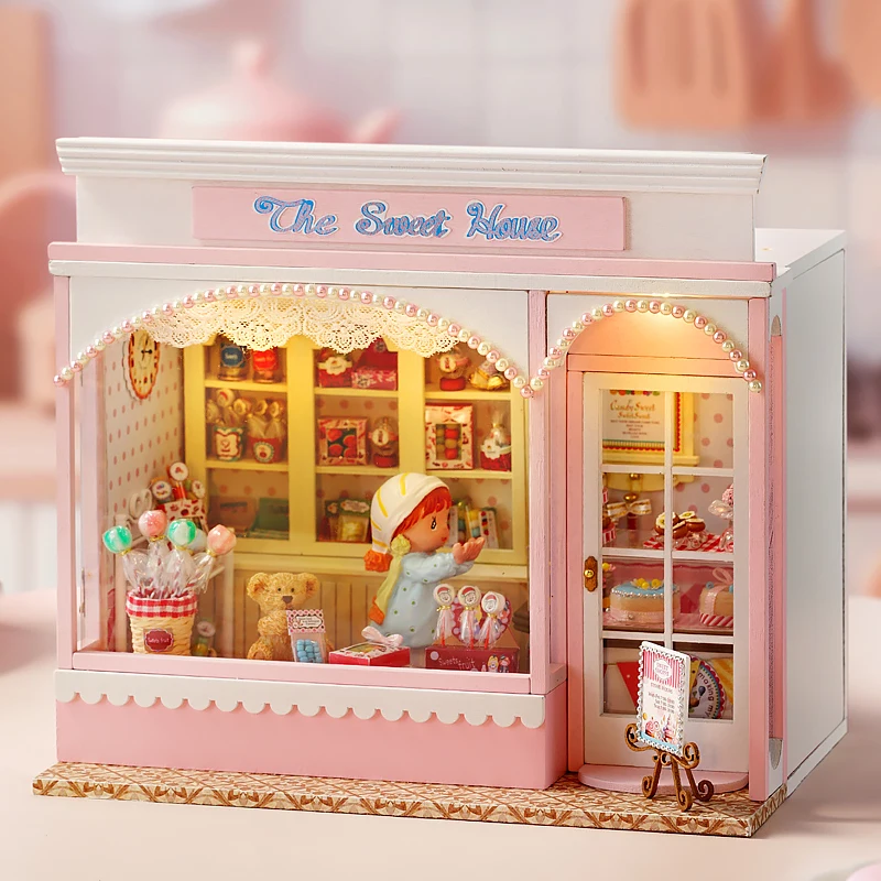 3D Puzzles House Miniature DIY Dollhouse Casa Dolls Houses Building Assemble Roombox Miniaturas Toys For Xmas Birthday Gifts