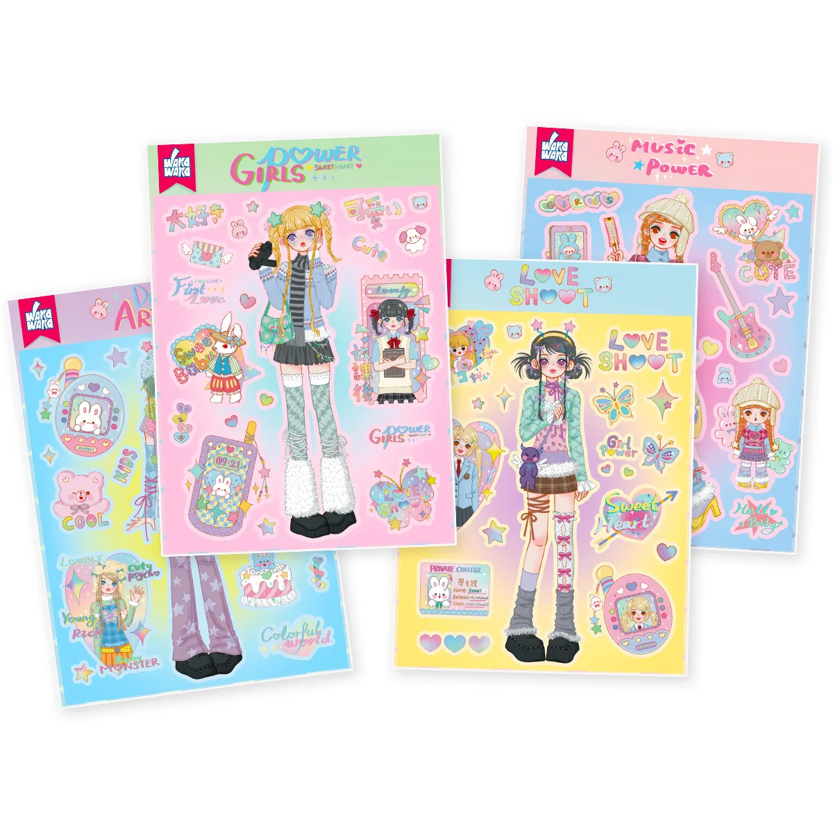 Sweet Cool Girl Guka Character Material Decoration Sticker