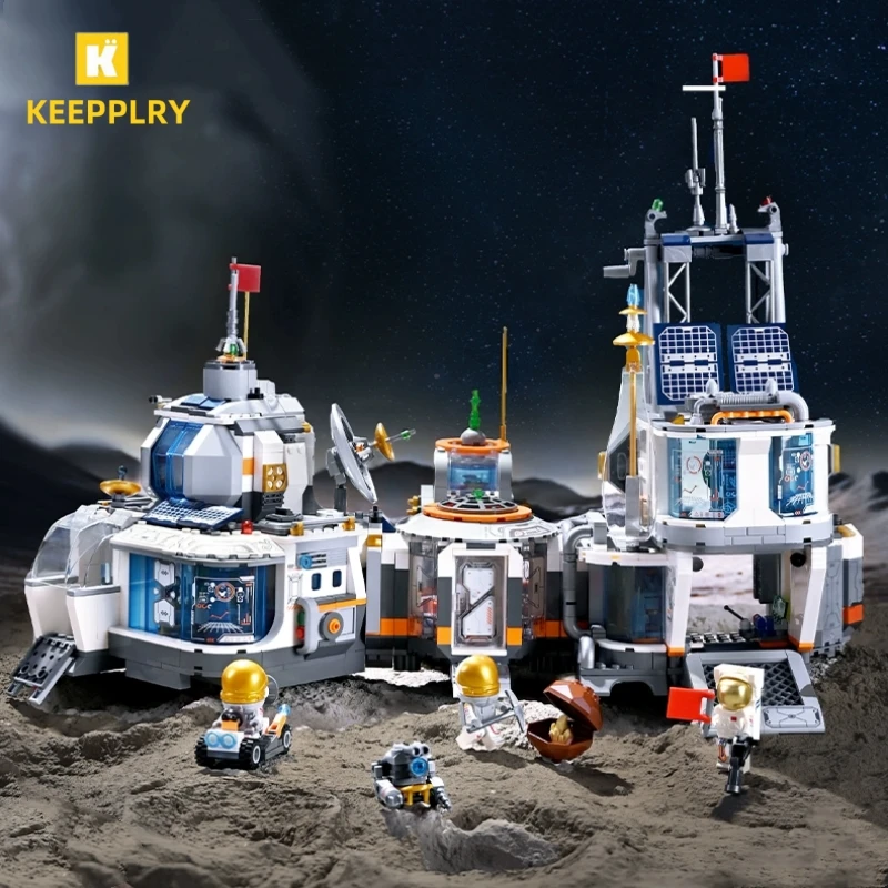 Keeppley Building Blocks Moon Base Model Moon Landing China Aerospace Assembled Educational Toys Aviation Desktop Ornaments Gift