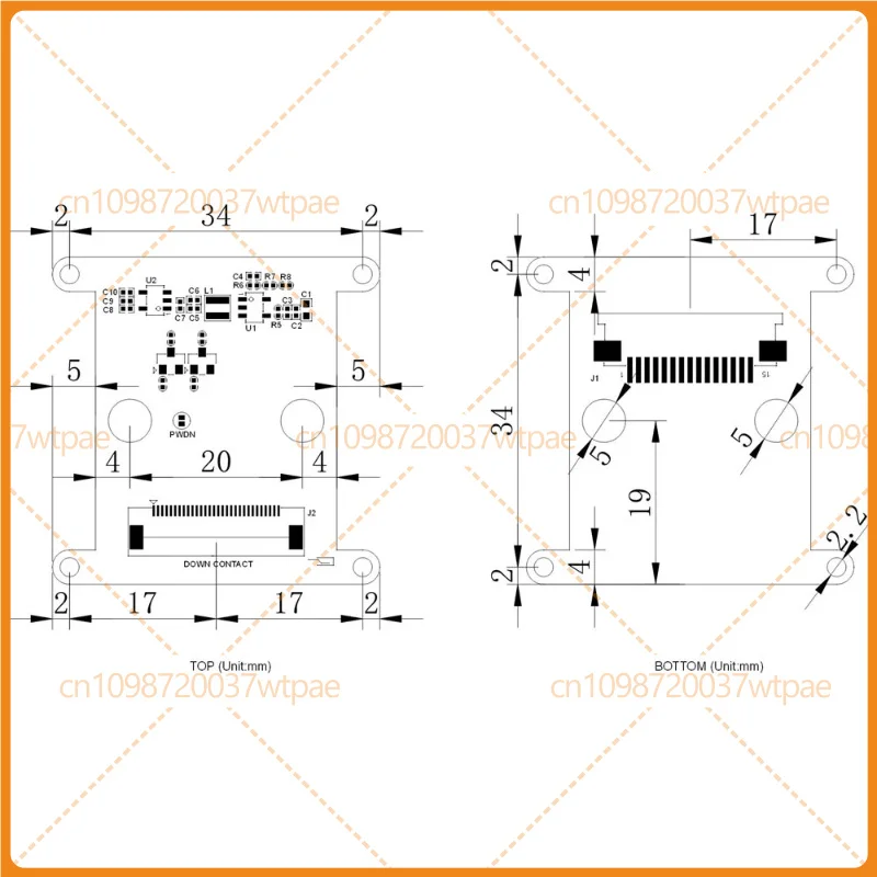 For ADP‑Tfirefly Adapter Board for Firefly RK3566 RK3568 RK3588, Suitable for VEYE Module