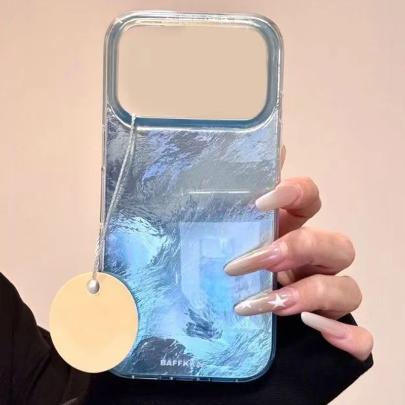 INS Style Blue Blending Print Phone Case For iPhone 17 Cases iPhone 16 Pro Max 15 14 13 12 11 XS X XR 7 8 Plus 16E 17 Air Cover