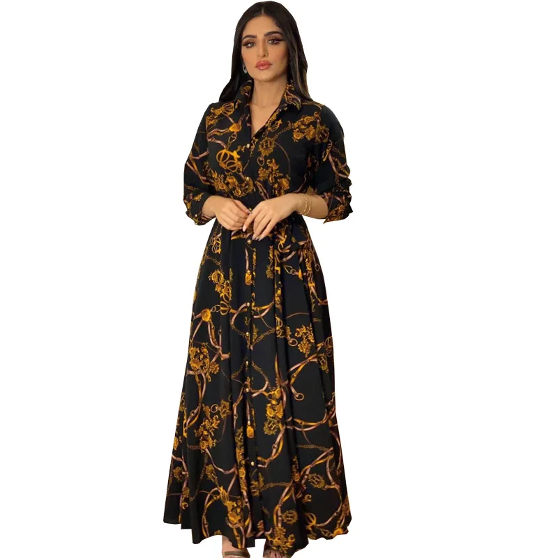 

Dubai Abaya Turkey Jalabiya Maxi Muslim Women Dress Long Sleeve Pakistani African Dresses Islam Clothing Moroccan Kaftan Arab