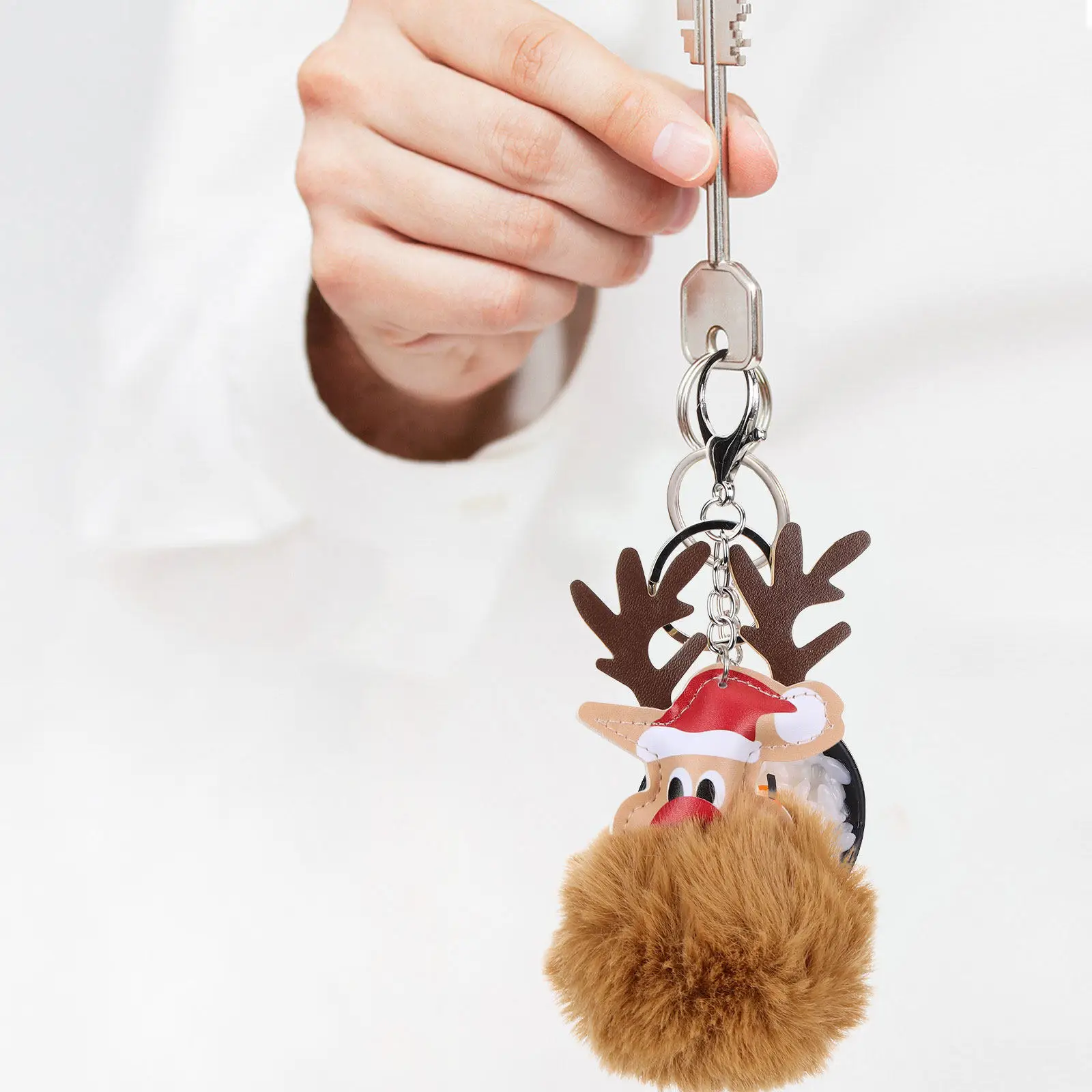 4Pcs Stylish Elk Keychain Set Detailed Craftsmanship Bag Charm Pendant for Purse Handbag Car Keys Aesthetic Keyring Gift