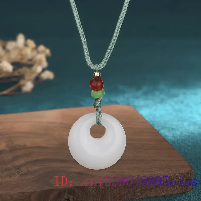 Jade Donut Pendant Necklace Charms Gift Amulets Amulet Luxury Designer Charm Natural Real Jewelry Men Fashion Pendants Stone