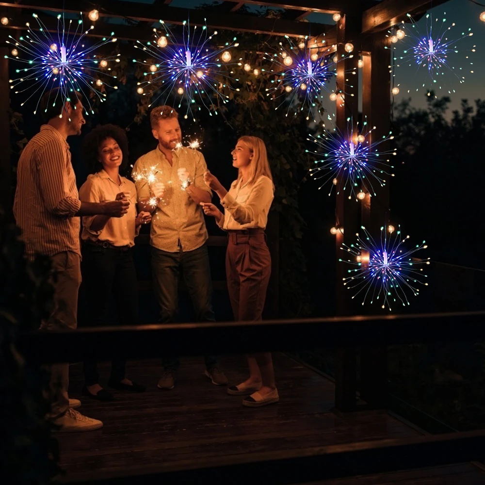 Guirxiété Lumineuse de enquêter d'Artifice de Noël 120LED, Luminaire Décoratif d'Nik, Idéal pour un Jardin, Télécommande