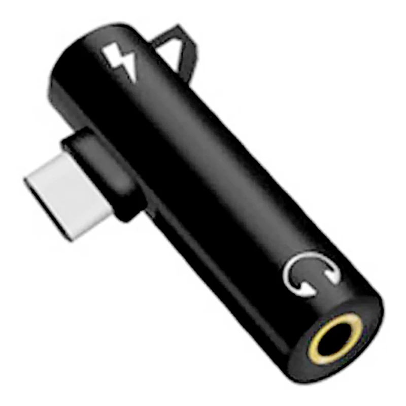 Type-C Audio Adapter Hook Call Music Charging 2-In-1 3.5Mm Round Hole Earphone Converter