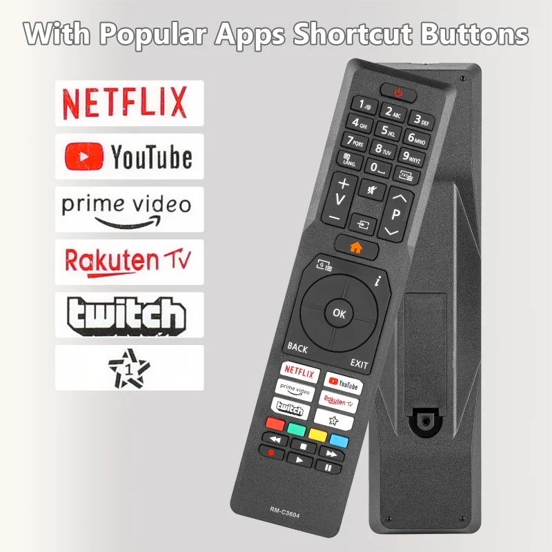 RM-C3604 لاستبدال جهاز التحكم عن بعد JVC مع أزرار NETFLIX PrimeVideo YouTube، لتلفزيون JVC Ultra HD 4K الذكي LED #4