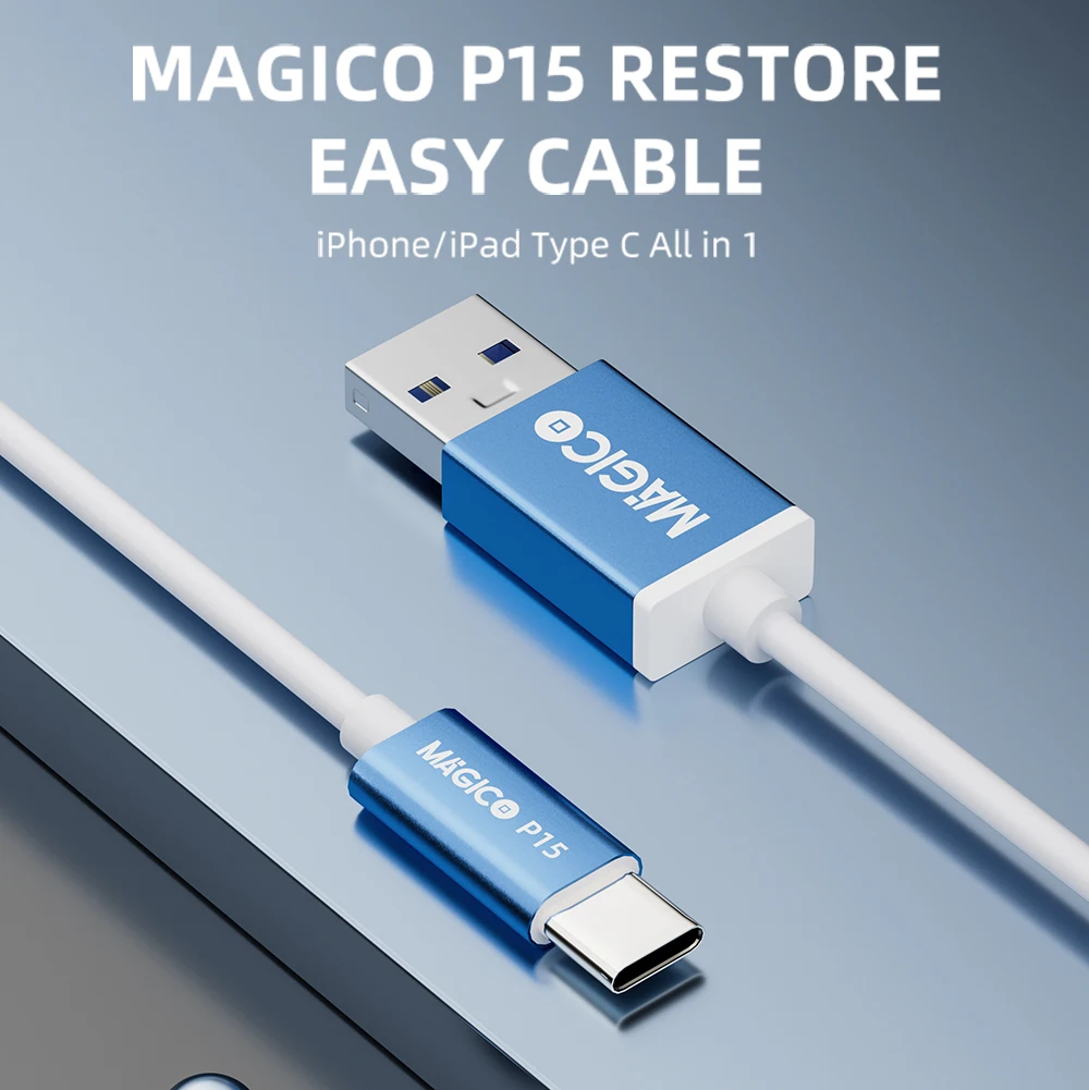 Magico Restore kabel DFU mudah pemulihan, untuk iPhone 6-15pro Max iPad Mode pemulihan otomatis jalur Data tanpa alat operasi yang rumit