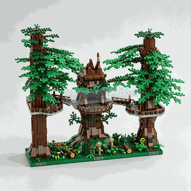 2135PCS Forest Tree House Village MOC Model Custom Puzzle Architecture DIY Creative Assembly Educational Toy Blocks Display Gift