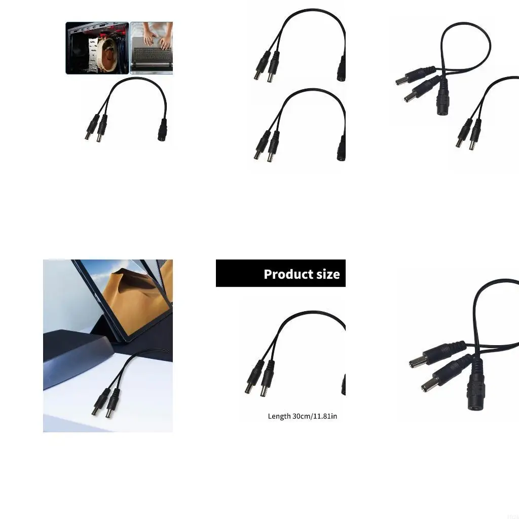 193A DC5.5x2.1mm Power Supply Splitter Cable Cord, 2 Way Y Splitter Adapter Wire