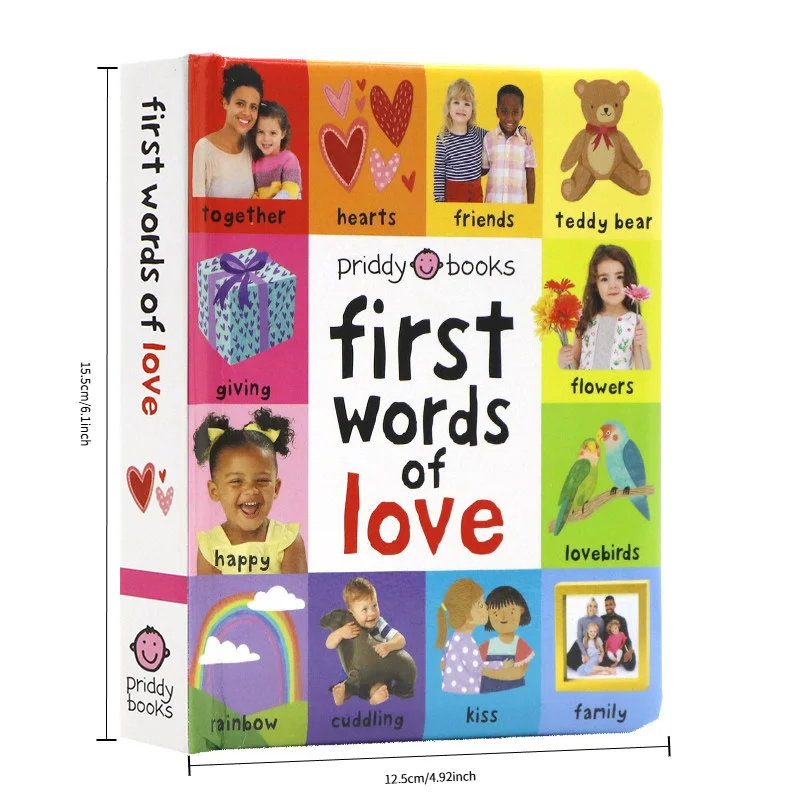 First Words of love Board Book, Visual Development ,  Vocabulary Building, Preschool Literacy Learning, Bedtime Reading Book