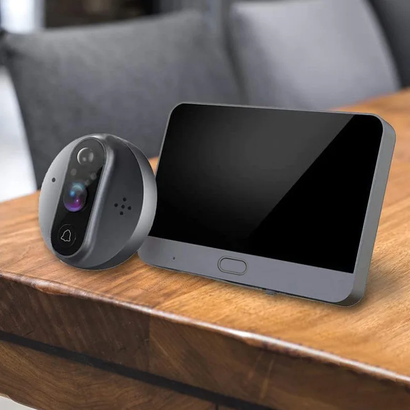 Tuya Smart Life WiFi Peephole Door Camera 3MP 1080P Digital Viewer with 5000mAh Battery PIR Motion Detection IR Night Vision for