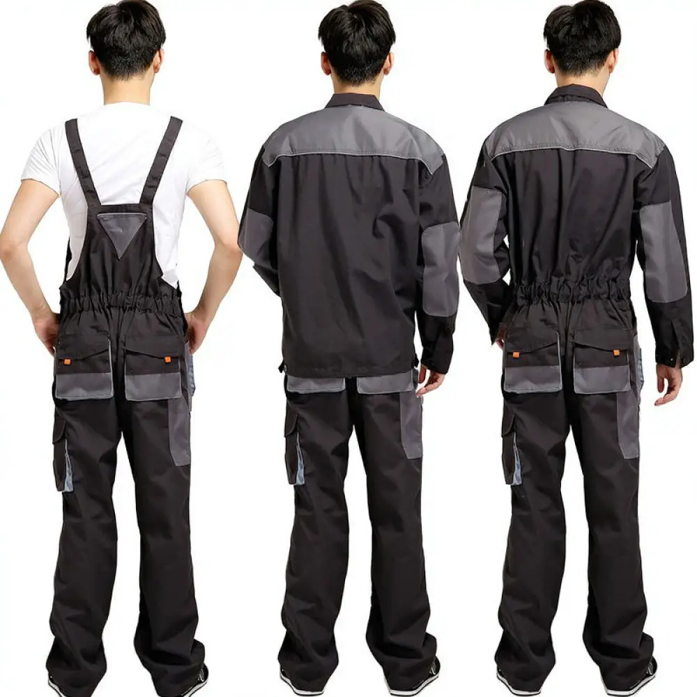 Mens Safety Workwear Coveralls Reflective Long Sleeve Mechanic Uniform Industrial Protective Suit For Factory Repair Maintenance
