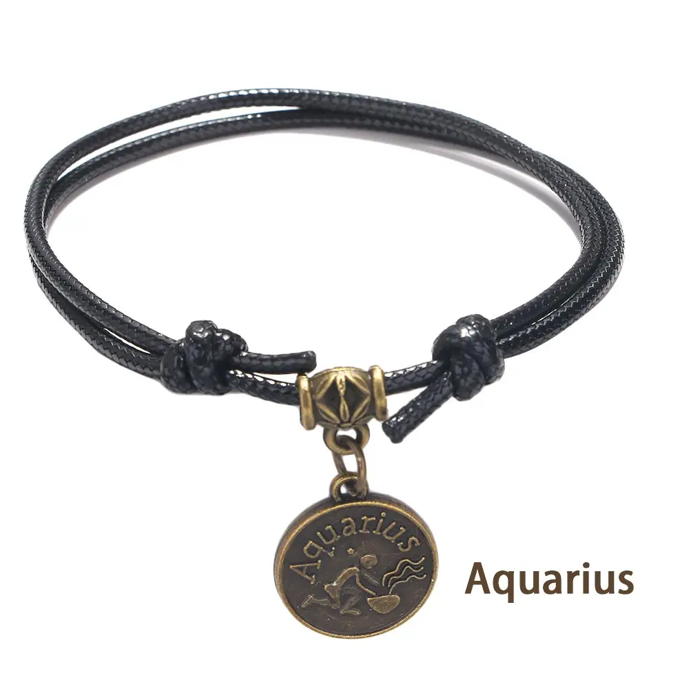 Japan South Sandal Black Rope Personality Fashion Foot Jewelry Anklet 12 Constellations Foot Chain