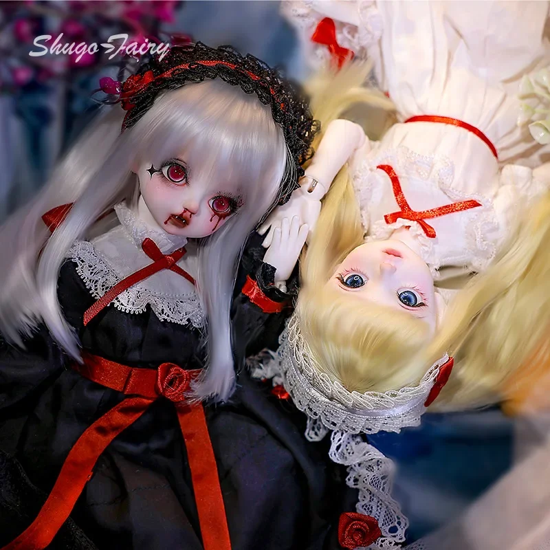 Circe Bjd Puppe 1/6 DTSN2 Blythe Reborn Twins Dunkelschwarz Lolita Antik Pyjamas Spitze Rose Harz Figur Puppen für Mädchen Shugafairy