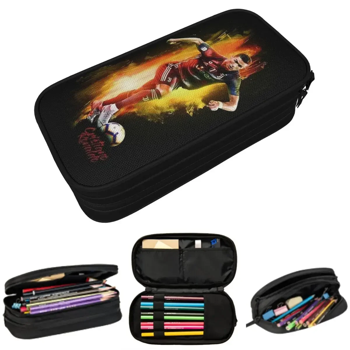 

Ronaldo Wallpaper Pencil Cases Big Capacity Pen Bags Pen Box Pencil Pouch For Boys Girls Students Stationery School Office