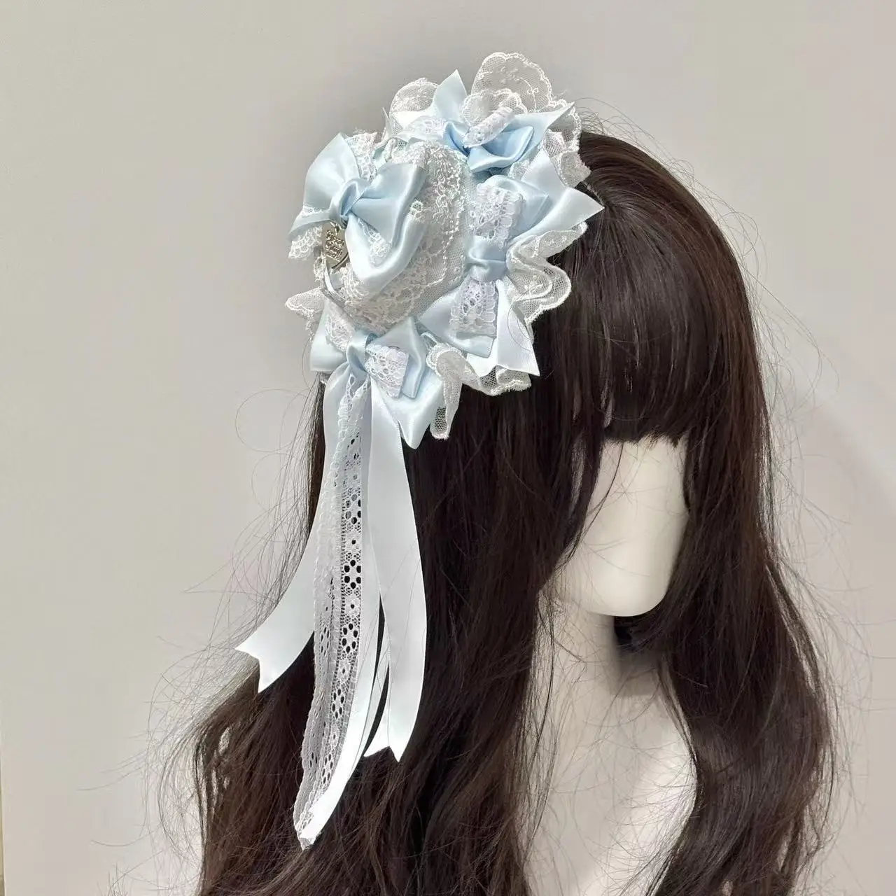 Gorgeous Doll Lace Bow Water Color Pink MiniTop Hat Lace Headband Girl Women's Sweet Cosplay Headwear Lolita Headgear