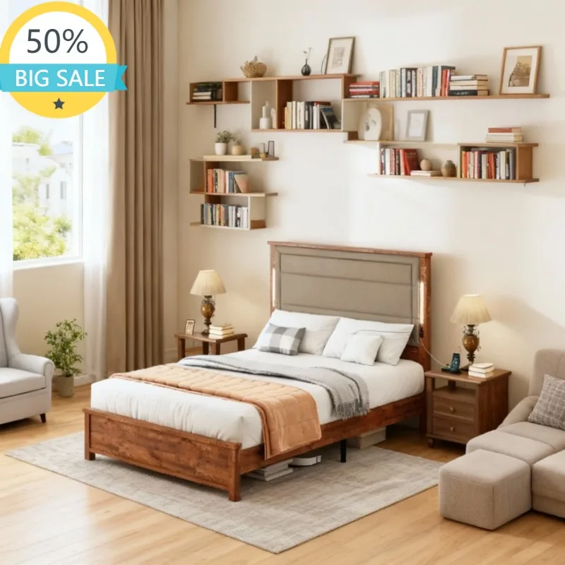 إطار سرير مزدوج صندوق غرفة نوم سرير إطار سرير كوين إطارات سرير مرتبة البليت كينج حجم سرير الأثاث قاعدة أريكة مزدوجة كامل ميرفي
