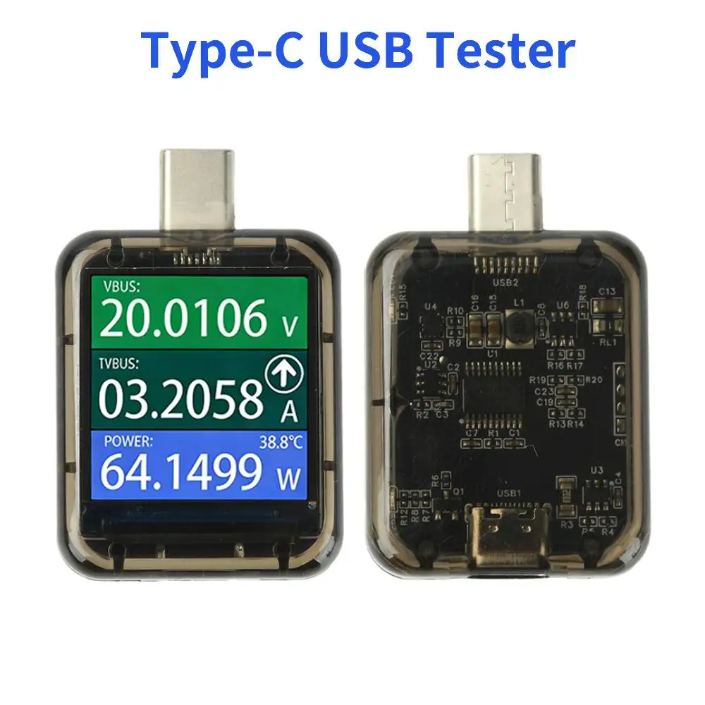 Type-C Multifunctional Tester Digital Display DC Voltage Current Meter USB Bidirectional Fast Charge Monitor