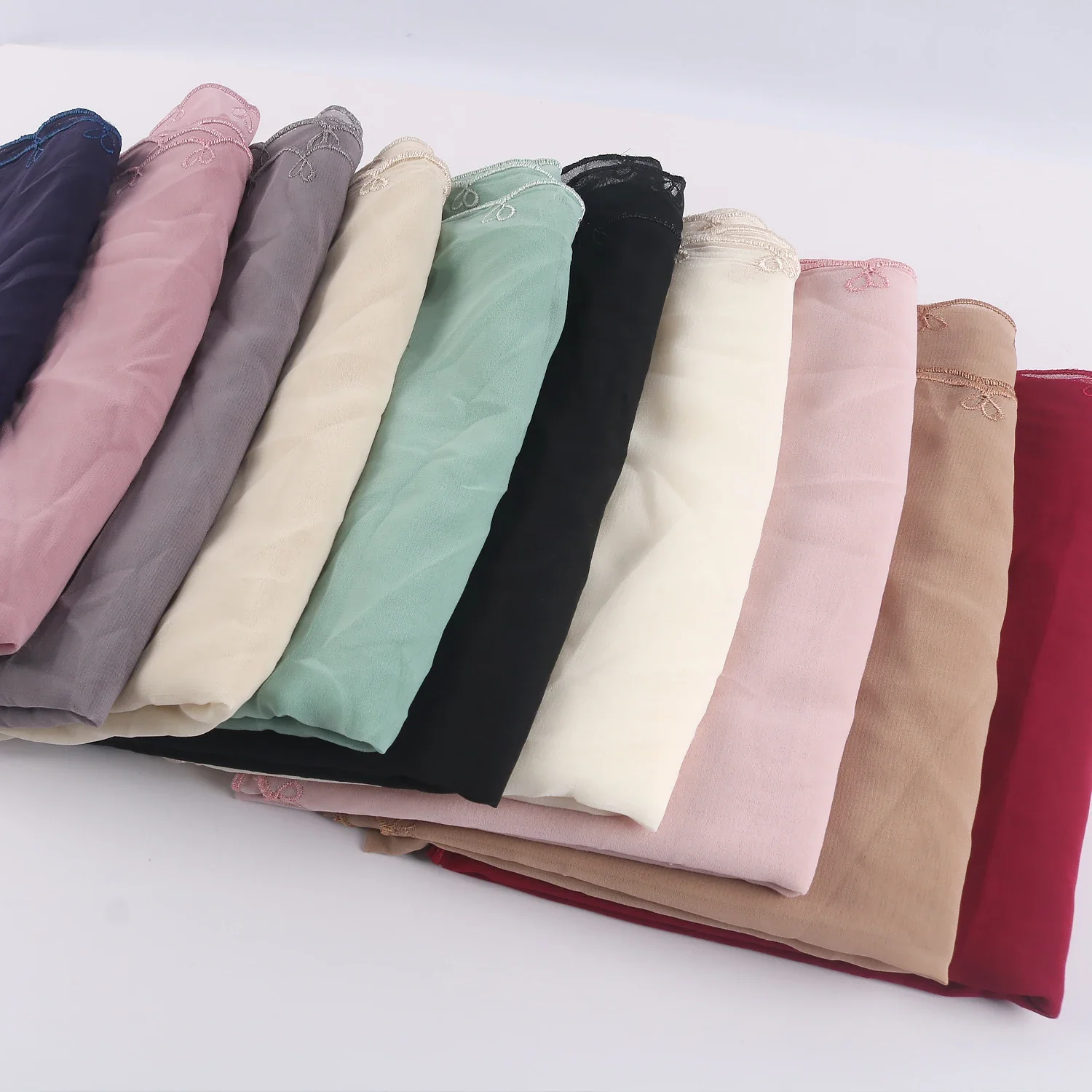 Chiffon Square Scarf Elegant Chiffon Georgette Bandana Hijab Islamic Headscarf High Quality 125*125cm Turbans for Women