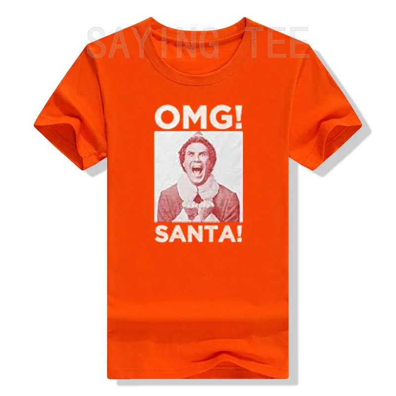 Elf OMG! Santa Buddy Adult Christmas T-Shirt Funny XMas Costume Gifts Streetwear Clothes Men Family Matching Christmas Pajamas