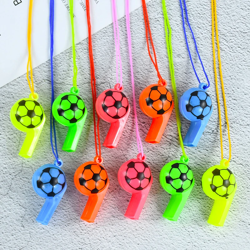 10Pcs Plastic Sports Fans Referee Whistles Basketball Soccer Football Sports Game Cheerleading Prop Boys Birthday Party Gifts