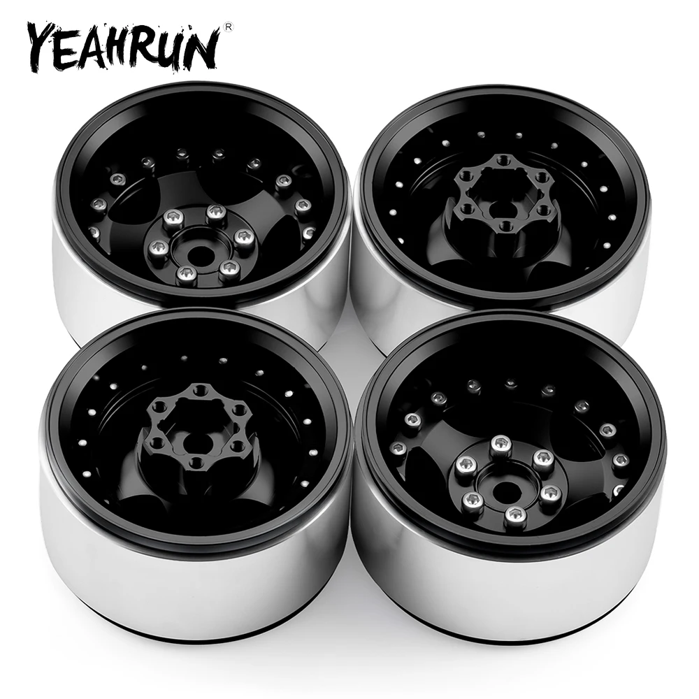 

YEAHRUN 4Pcs Alu Alloy 1.9 inch 30mm Beadlock Wheel Rims Hub for Axial SCX10 D90 TRX-4 1/10 RC Crawler Car Upgrade Parts