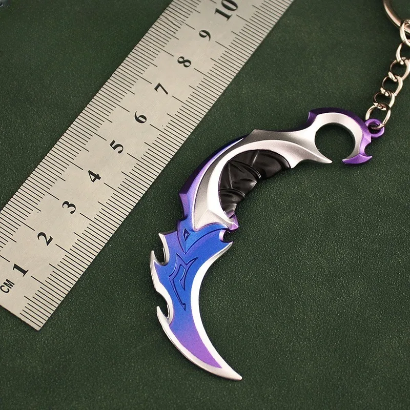 9Cm Valorant Sleutelhanger Wapen Melee Reaver 2.0 Karambit Mes Reaver Vandaal Spel Perifere Zwaard Legering Model Hanger Speelgoed Collect