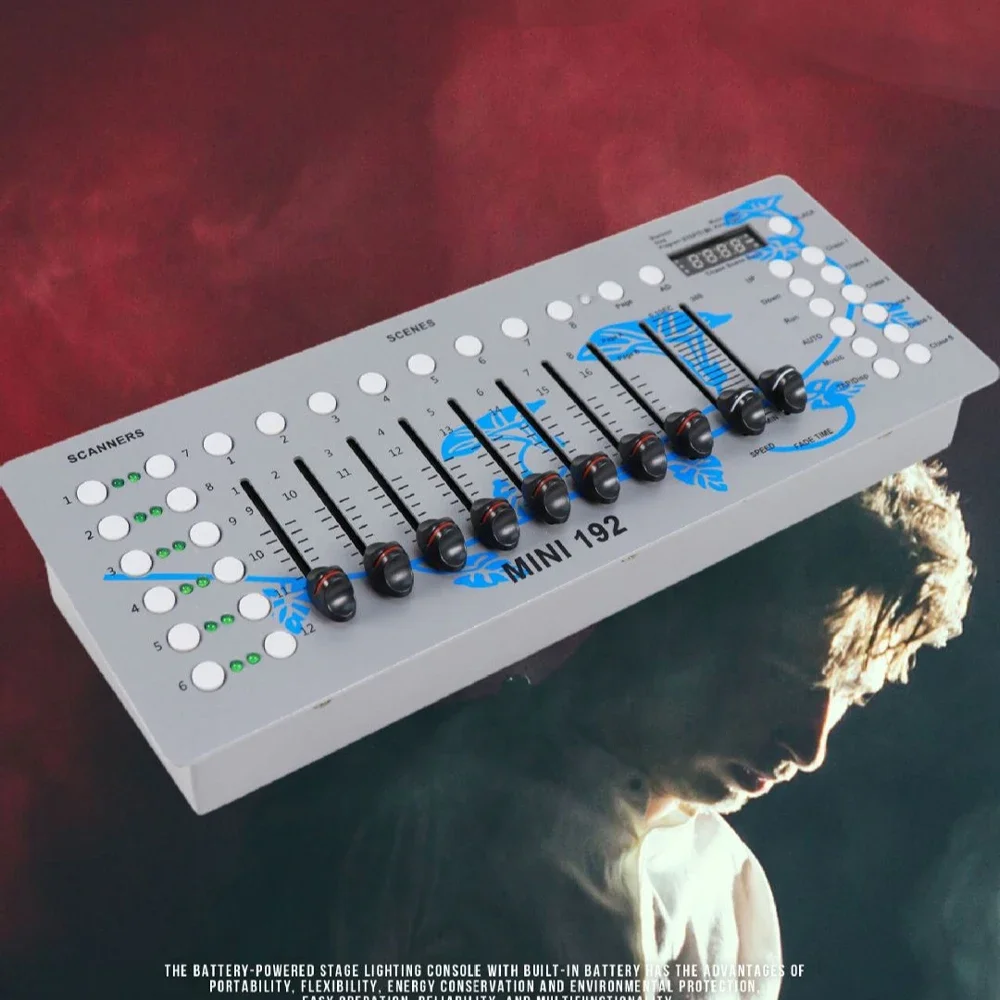 Topflashstar Mini 192 DMX Controller Various Stage Lighting Controls Portable 5600MA Battery DMX Console For Wedding DJ Bar