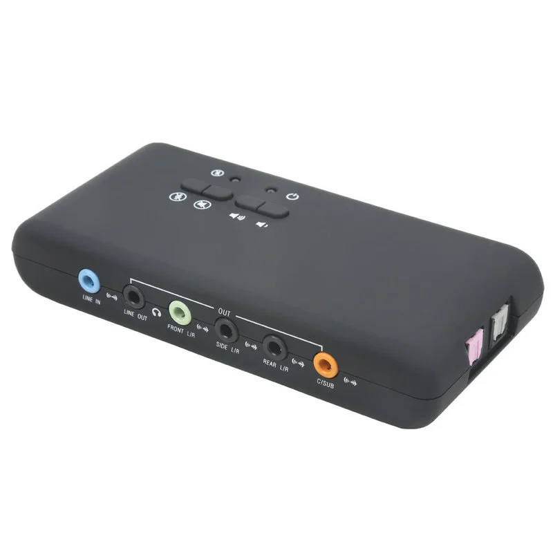 Stereo USB Dynamic Audio Optical Fiber Surround Sound Digital External 3D Sound Card 7.1 Channel Recording Playback Interface