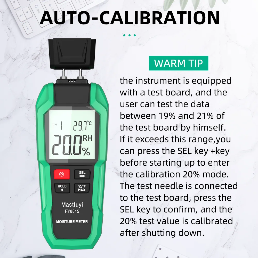 MASTFUYI FY8815 Digital Moisture Meter Timber Hygrometer LCD Display Timber Damp Detector Portable Cement Brick Moisture Tester