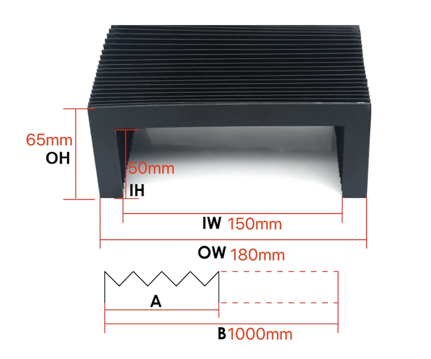 Customized dust cover Lmax = 1000mm