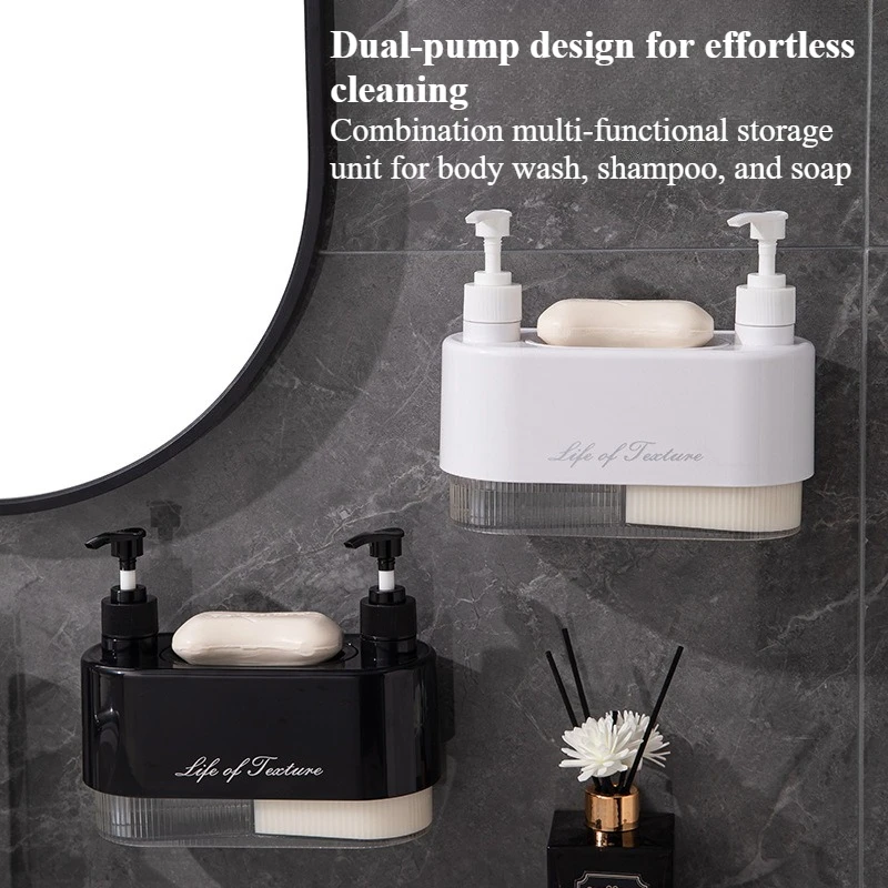 

Double Pump Soap Dispenser Thickened Plastic Shampoo Bottle Detachable Press for Bathroom|Dish Soap&Hand Sanitizer Pump Bottle