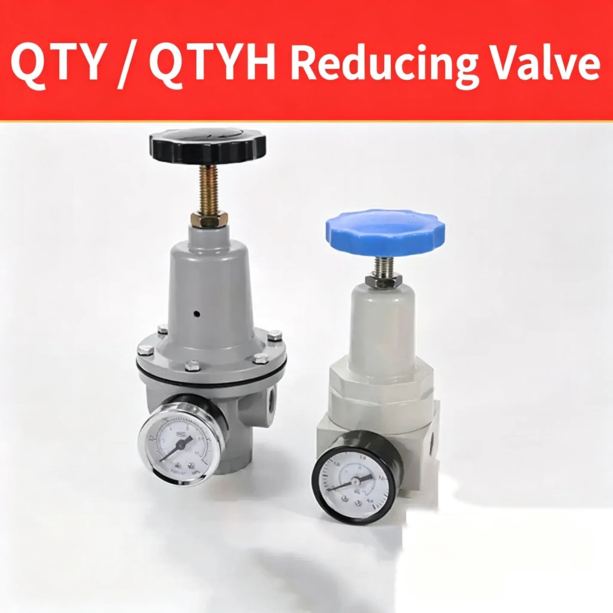QTYH Pneumatic Air Regulator High Pressure 0-40 Bar with Gauge Port 1/4 3/8 1/2 2 Inch BSP for Industrial Use