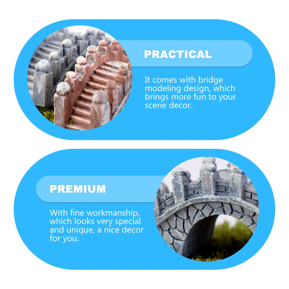 

10Pcs Miniature Landscape Bridge Decor Resin Material Compact Size Garden Landscaping Ornament for Outdoor Indoor Use