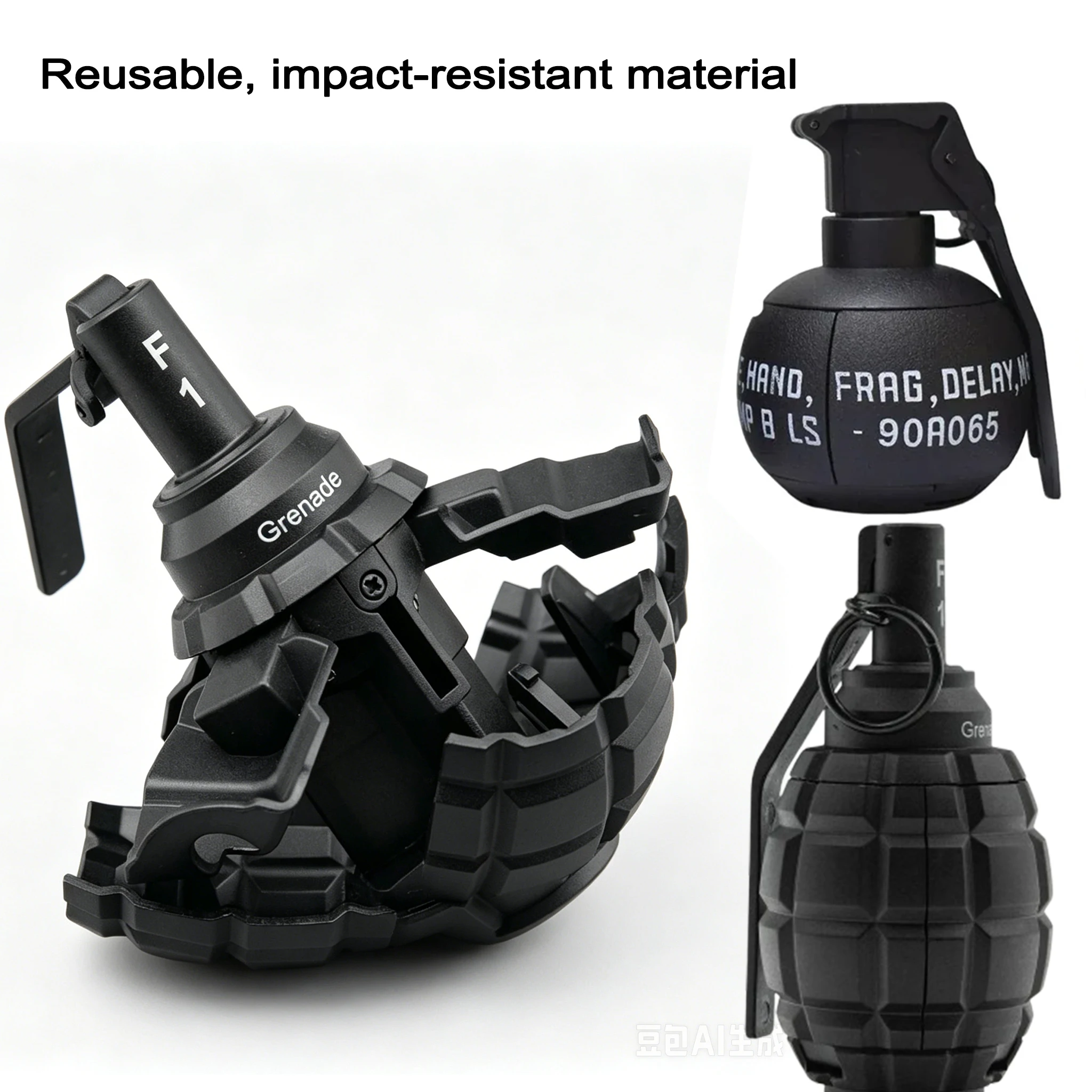 

2X Plastic Hand Grenade Dummy Model Tactical Airsoft Paintball CS Role Play Wargame Prop Gift