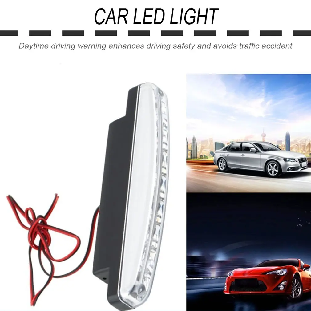

12V 8LED Waterproof Car Driving Light Car Daytime Running Light Fog LampSuper Bright Turn Signal White Light Auxiliary Lamp