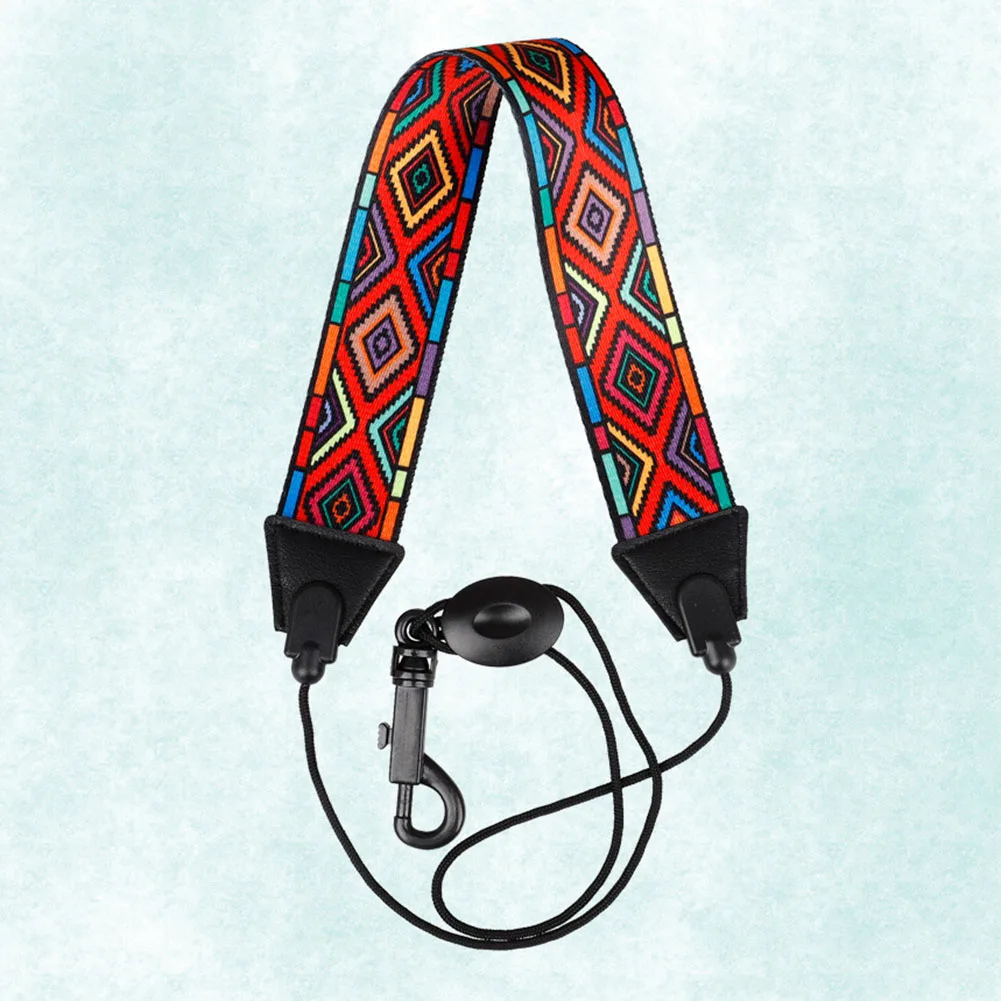 الآلات الموسيقية ساكس حزام الرقبة حزام قابل للتعديل مريح سميك ل ساكس باس الكلارينيت متعدد الألوان لينة مبطن حزام #5