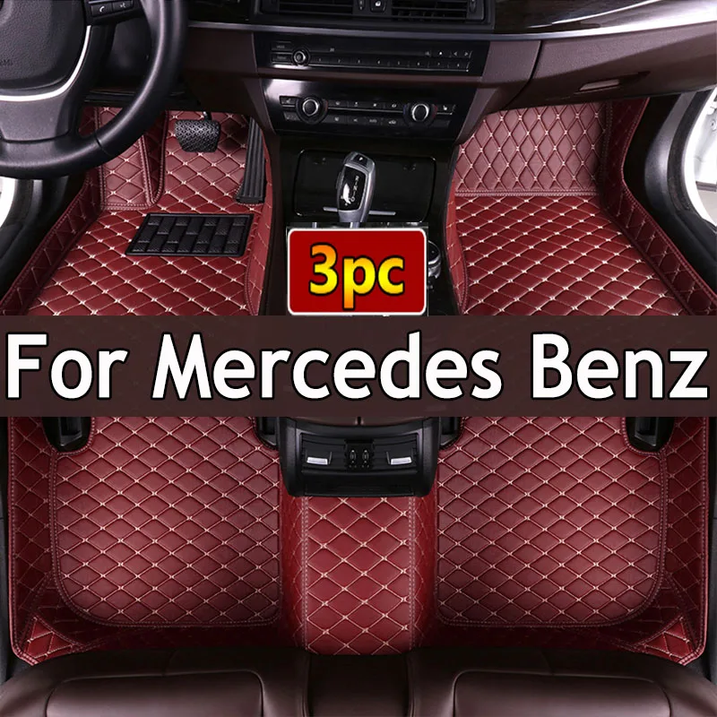 Custom Car Floor Mat for Mercedes Benz S Class W221 2004-2013 W222 W223 2021-2023 Interior Accessories Artificial Leather