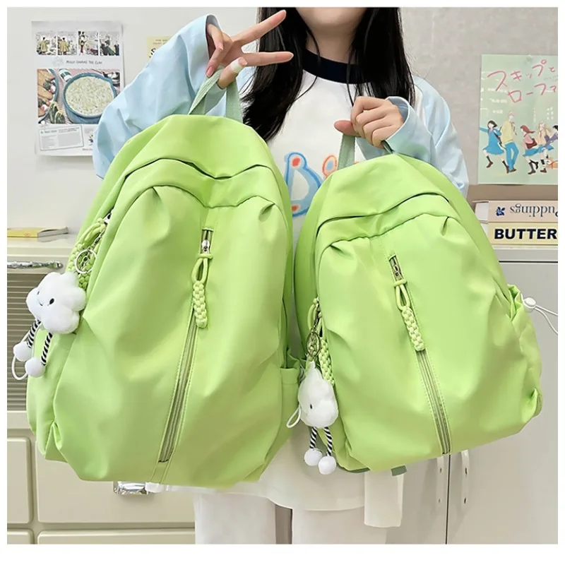 Daily Outing Travel Bag Student Candy Color Backpack Simple Travel Backpack Middle High School Student Leisure School Bag