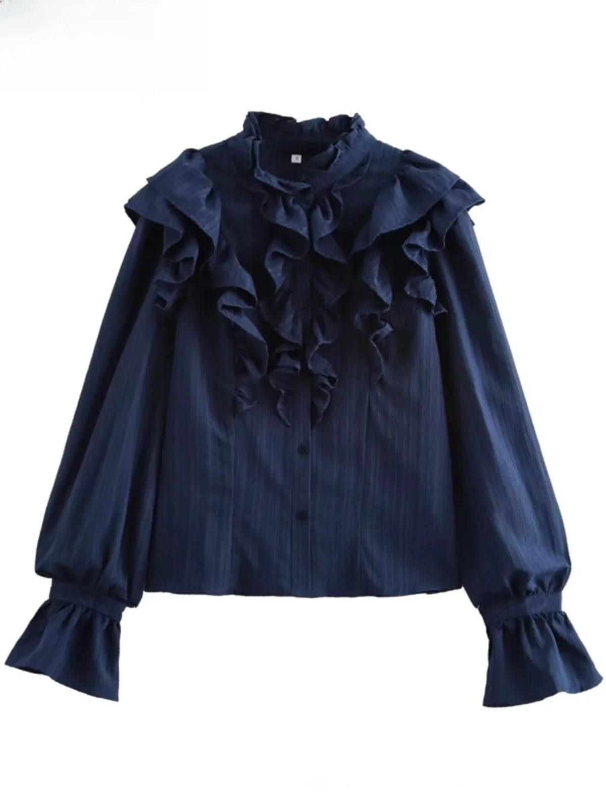 

Autumn New Women's irt Street Sle Straight Cut Long Sve Floral Bell Sve Decorative 3D irt Versatile Quali