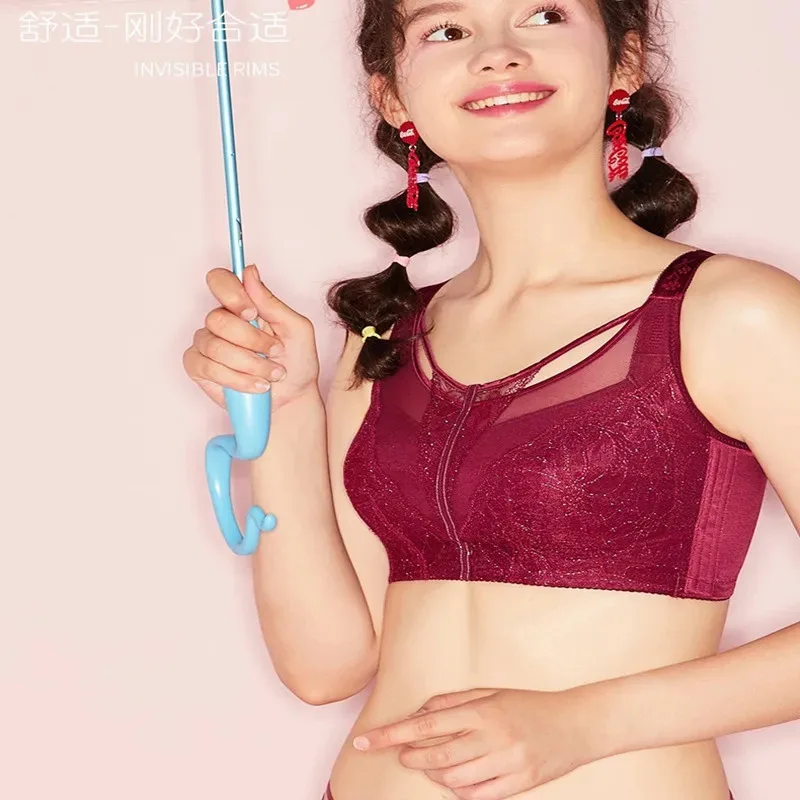 

100% Cotton Women Thin Full Cup Plus-size Lingerie Wirefree Summer Minimizer 75 80 85 90 95 100 105 B C D E F fi/3