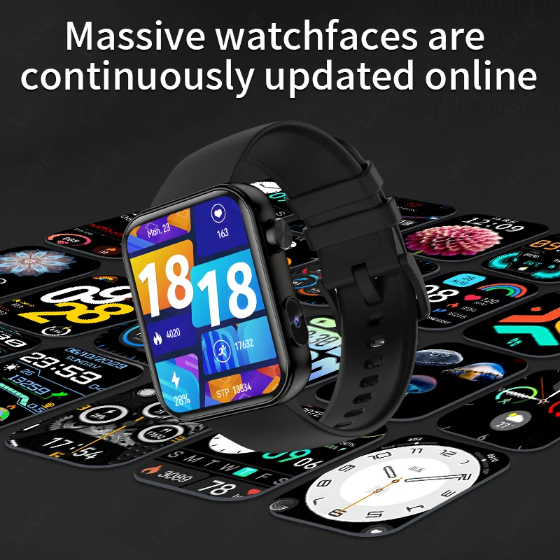LIGE 512M Storage Smart Watch Men 1.91'' HD Large Screen Bluetooth Call Wristwatch Take Photo Vedio Local Music Sport Smartwatch