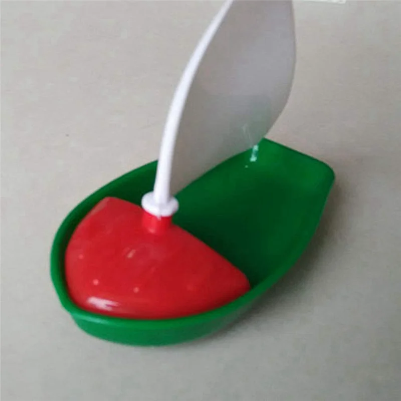 A63T-6Pcs Bath Boat Plastic Sailboats Bathtub Sailing Boat For Kids (Multicolor Small+Middle+Large Size)