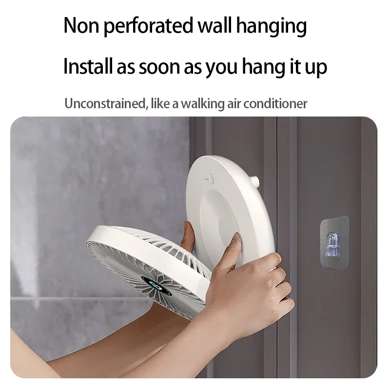 ABYYTE 2025Venta caliente 2 en 1 ventilador de escritorio plegable aire acondicionado portátil ventilador montado en la pared recargable con 3 engranajes para el hogar Oficina