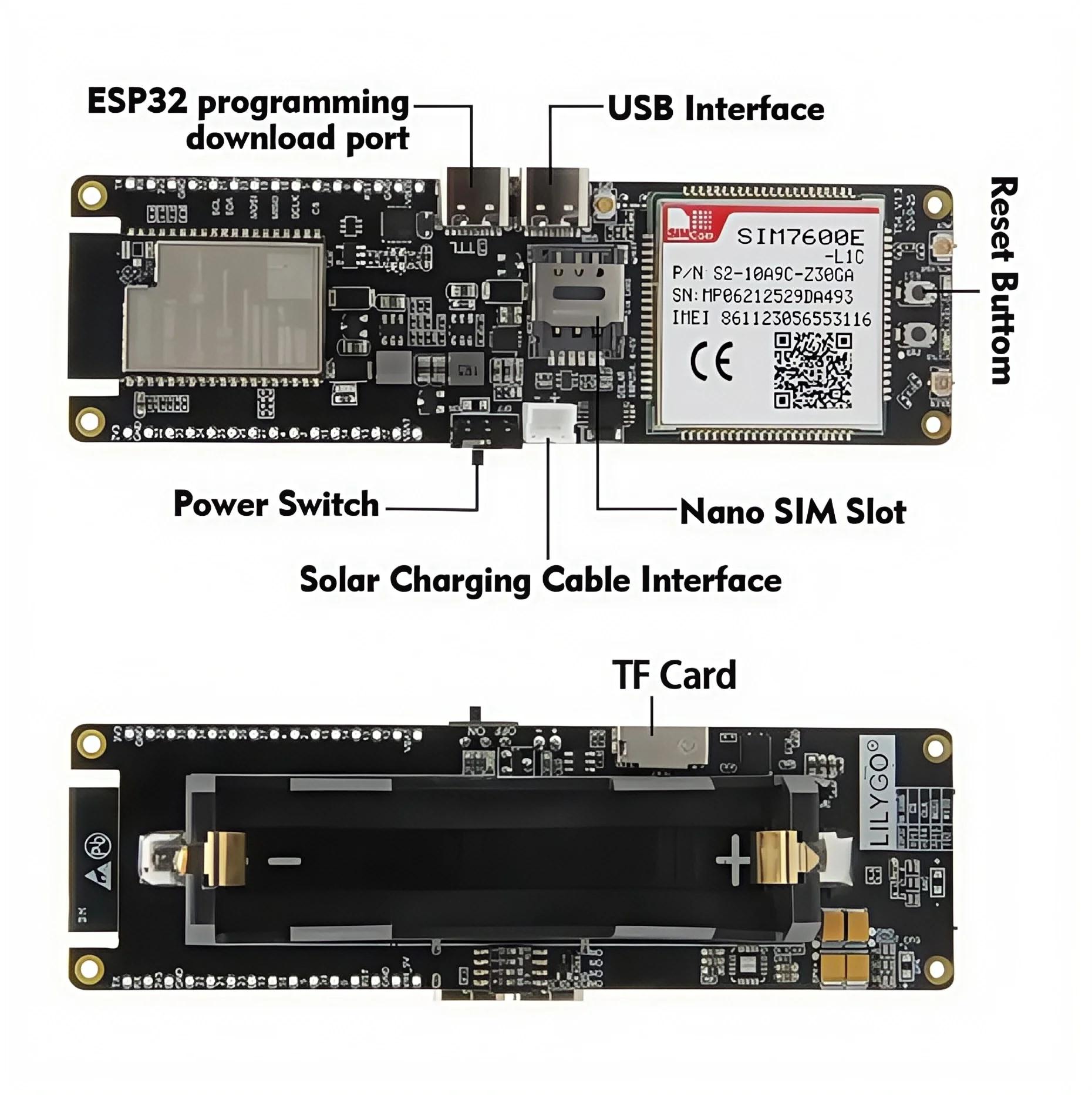 

LILYGO® T-SIM7600E-L1C 4G LTE CAT4 USB dongle MCU32