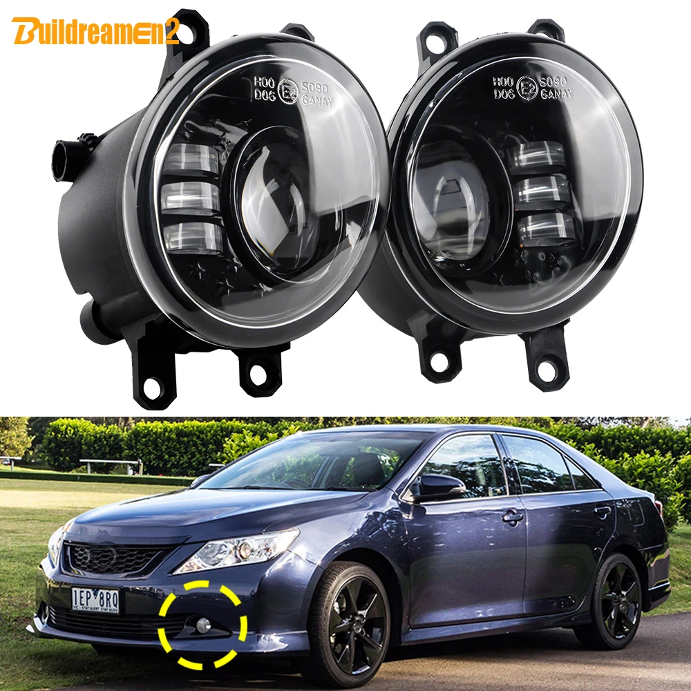 30W H11 przedni zderzak samochodowy szklany obiektyw LED światła przeciwmgielne DRL lampa do jazdy 2 sztuk dla Toyota Aurion 2006-2017 (nie pasuje do AT-X modelu)