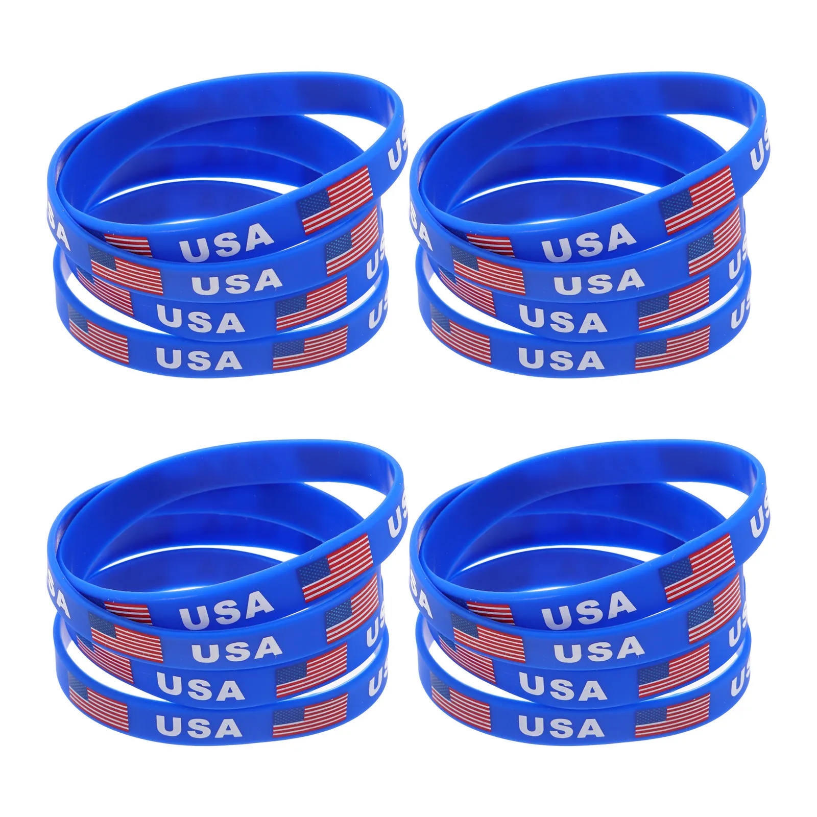 20Pcs Mexico Flag Silicone Football Bracelets Unisex Sports Wristbands Soccer Party Favors Comfortable Waterproof Football