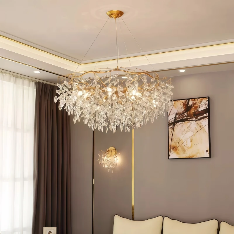 MSZGJY Nordic Light Luxury Personalized Crystal Chandelier Minimally Creative Bedroom Living Room Dining Room Pendant Light