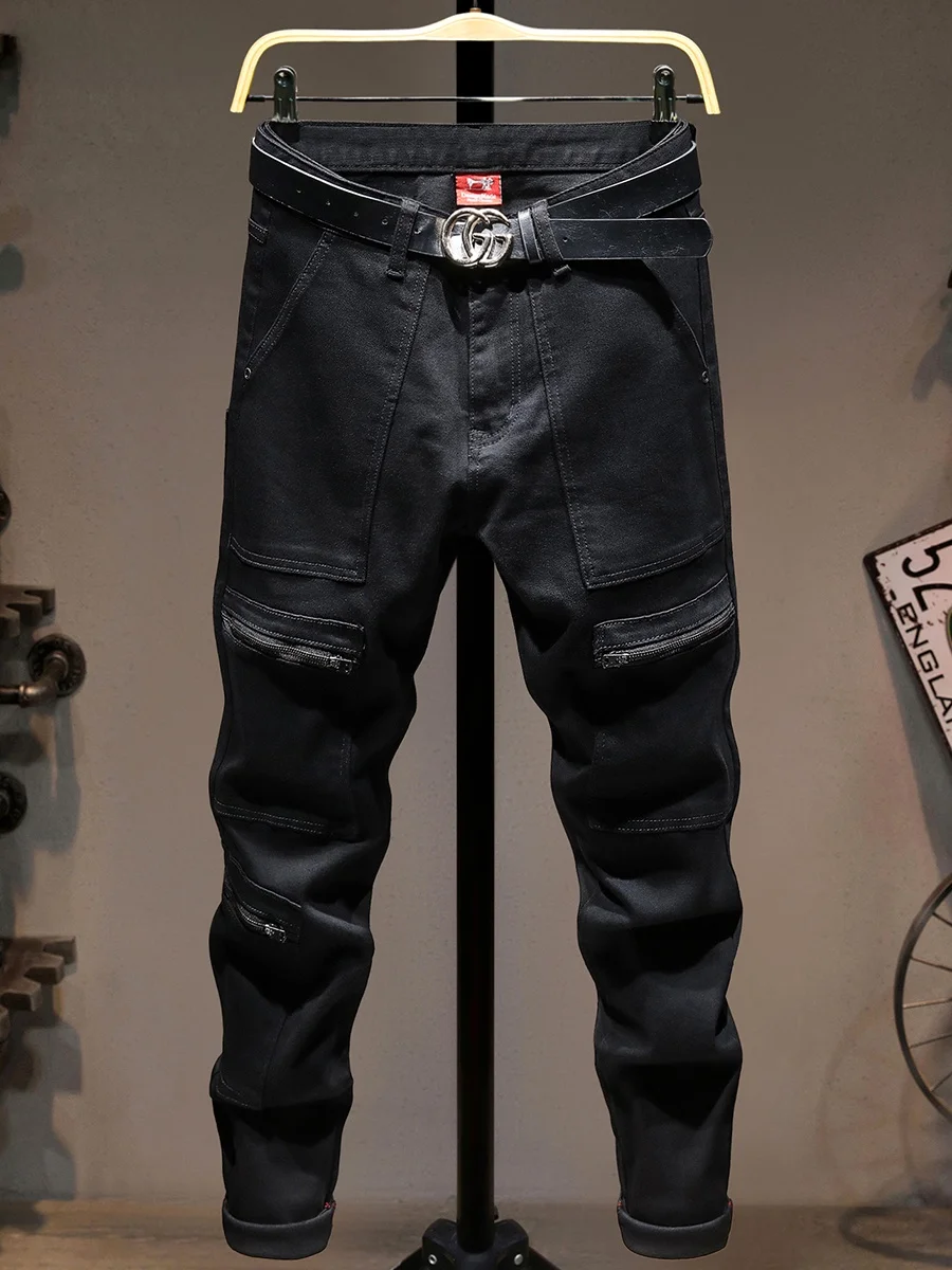 

Мужские джинсы Bla Workwear: эластичные, зауженные, на молнии, с множеством карманов, прямые брюки. Новинка осенне-зимнего сезона. Модные, универсальные, трендовые.